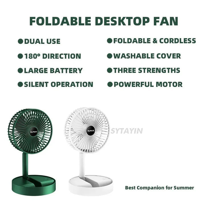 Portable Rechargeable Folding Fan - ROWLX.STORE